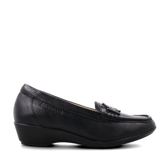 Bocorocco D. Arabela 38 Nero - Sepatu Wedges Kulit Wanita Formal Daily Casual - Halal & Nyaman