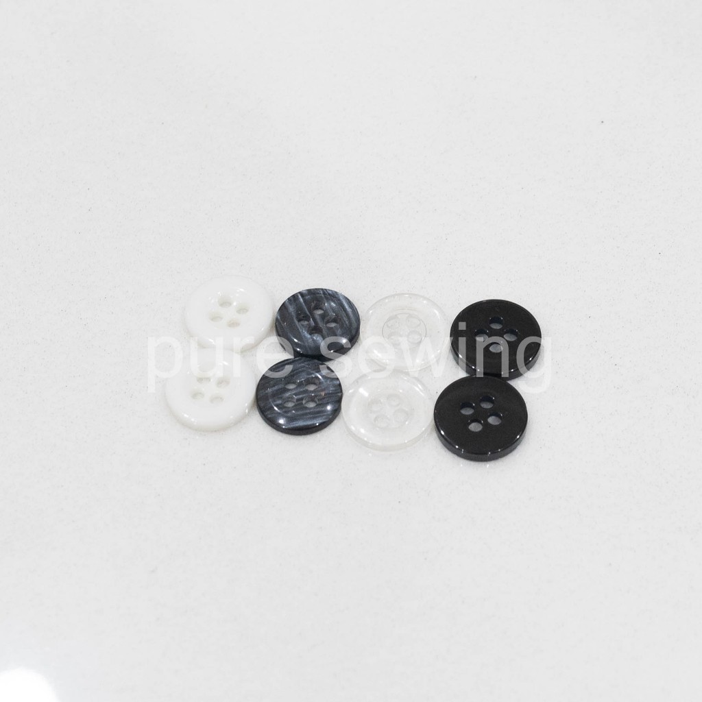 (10PCS) Kancing Bening | Kancing Hitam | Kancing Putih | Kancing Putih Mutiara 1 cm | Kancing Jahit 