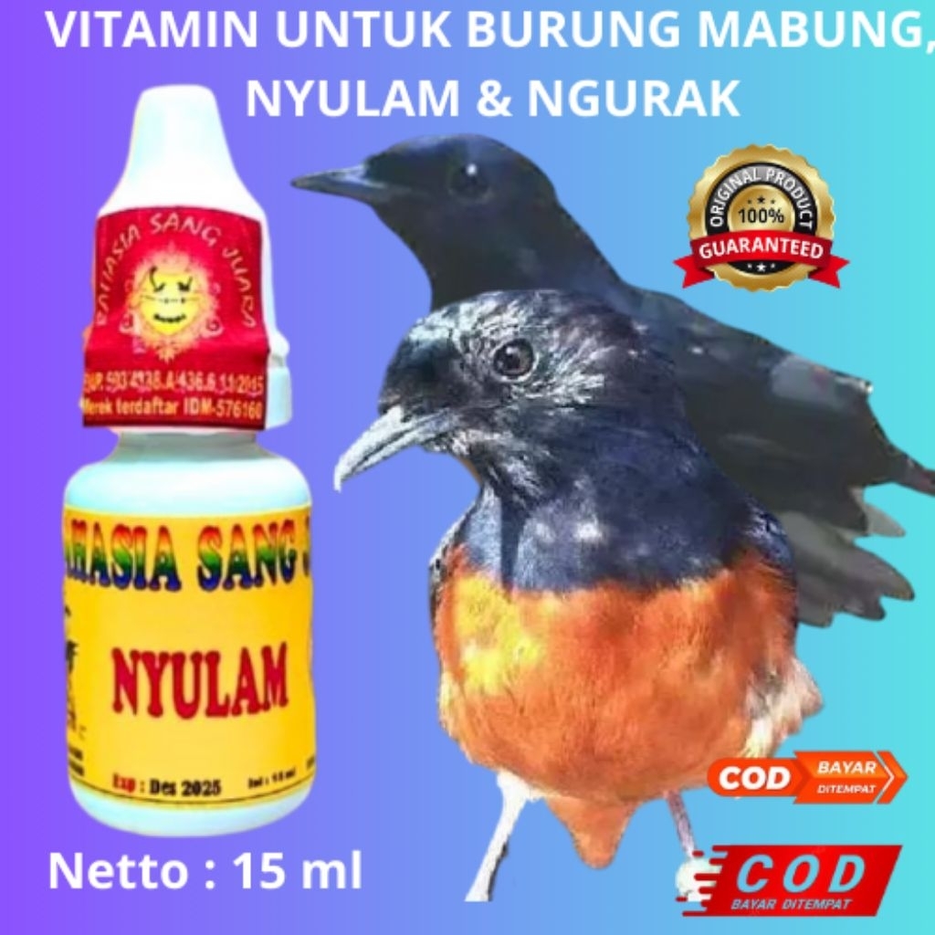 Vitamin Nyulam Burung 15ml — Membantu Proses Mabung Lebih Optimal Cocok untuk: Murai Batu, Lovebird,