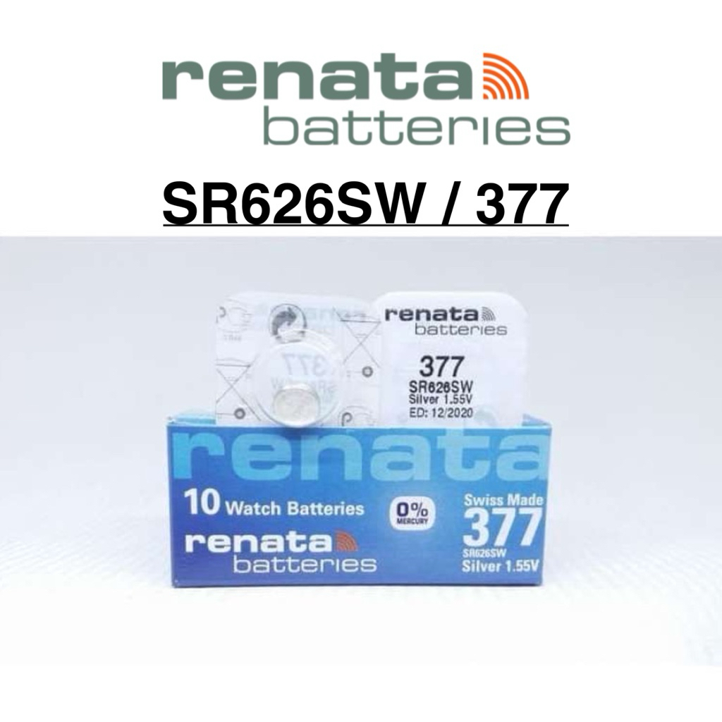 Baterai Renata SR626SW 377 Original Batre Renata 626 Asli Silver Oxide Battery 1.55V Ori Swiss