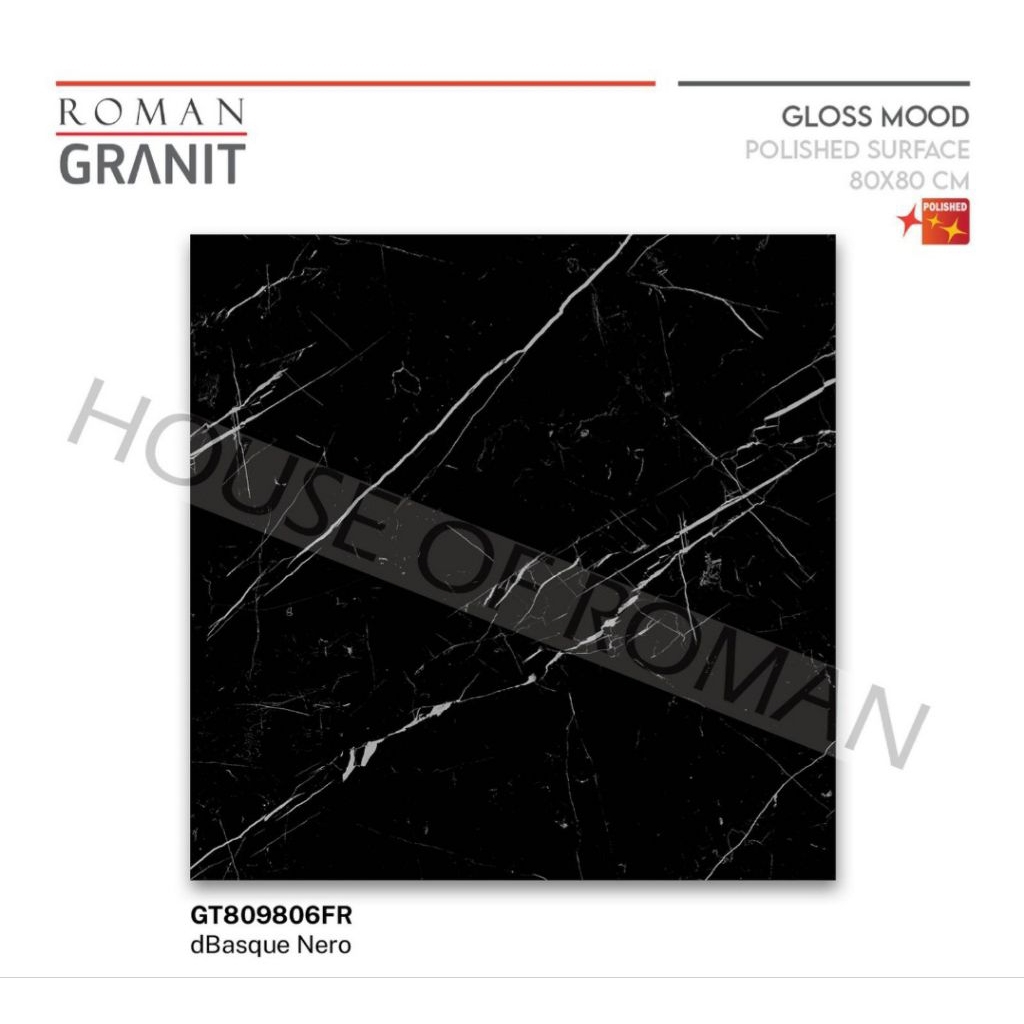 Roman Granit GT809806FR dBasque Nero 80x80 Kw1