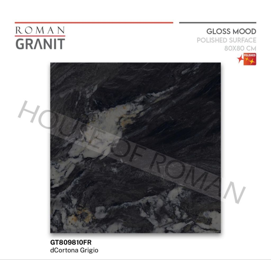 Roman Granit GT809810FR dCortona Grigio 80x80 Kw1