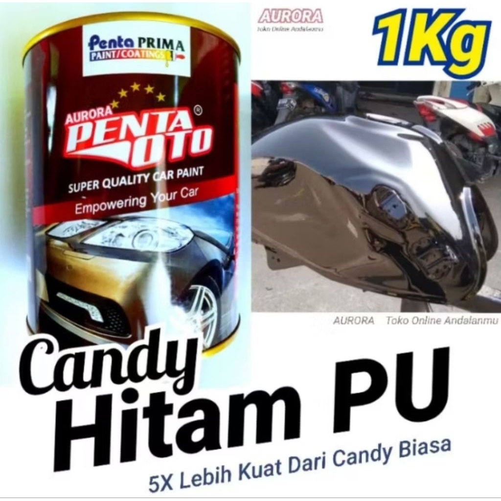 Cat Penta Candytone Black PU candy hitam putih transparan