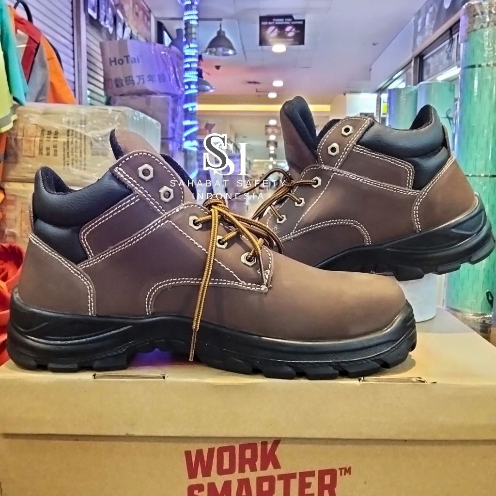 Sepatu safety Aetos Mercury warna coklat 100% Original - Sepatu kerja Aetos mercury Murah Berkualita