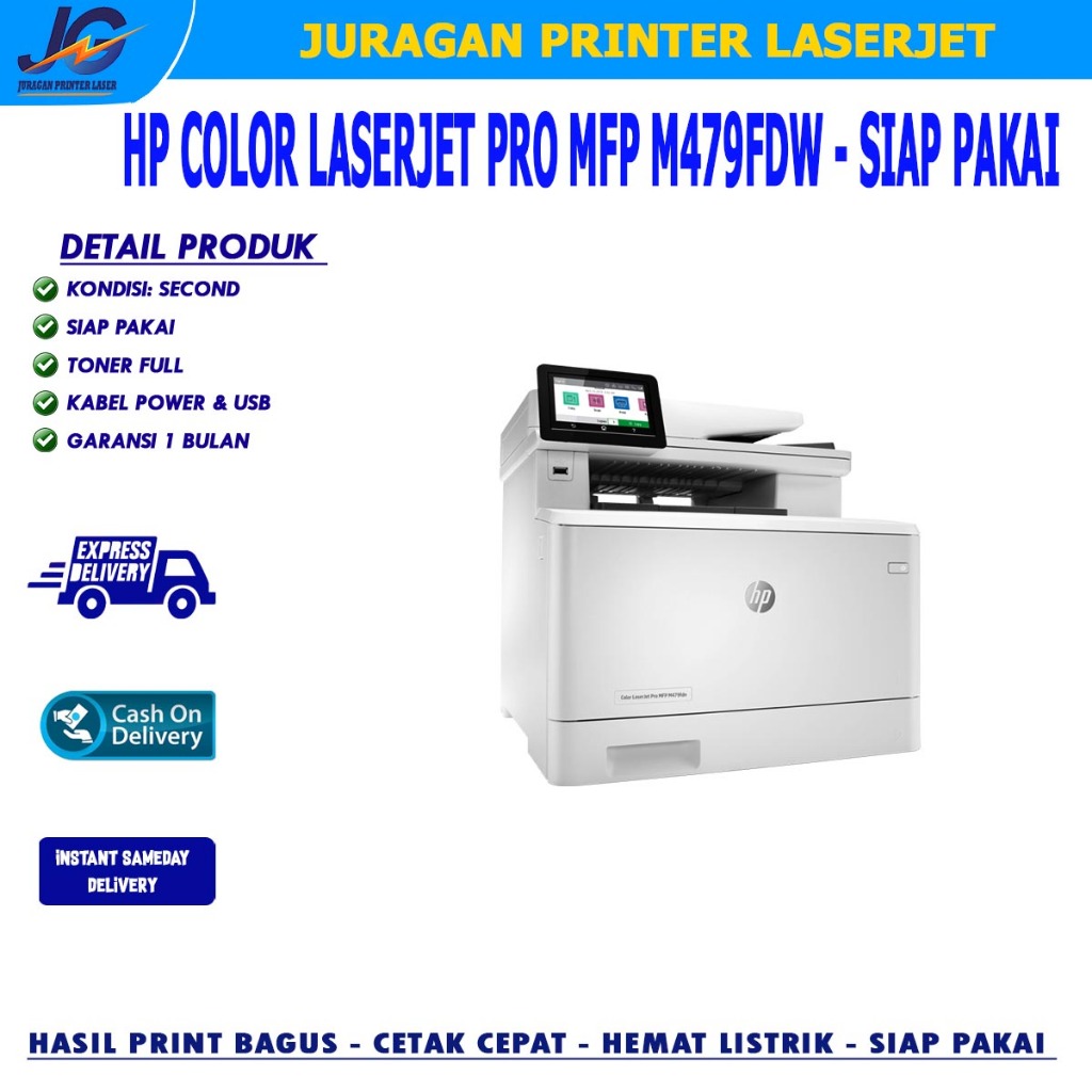 PRINTER HP COLOR LASERJET PRO MFP M479FDW  FOTOCOPY COLOR SIAP PAKAI