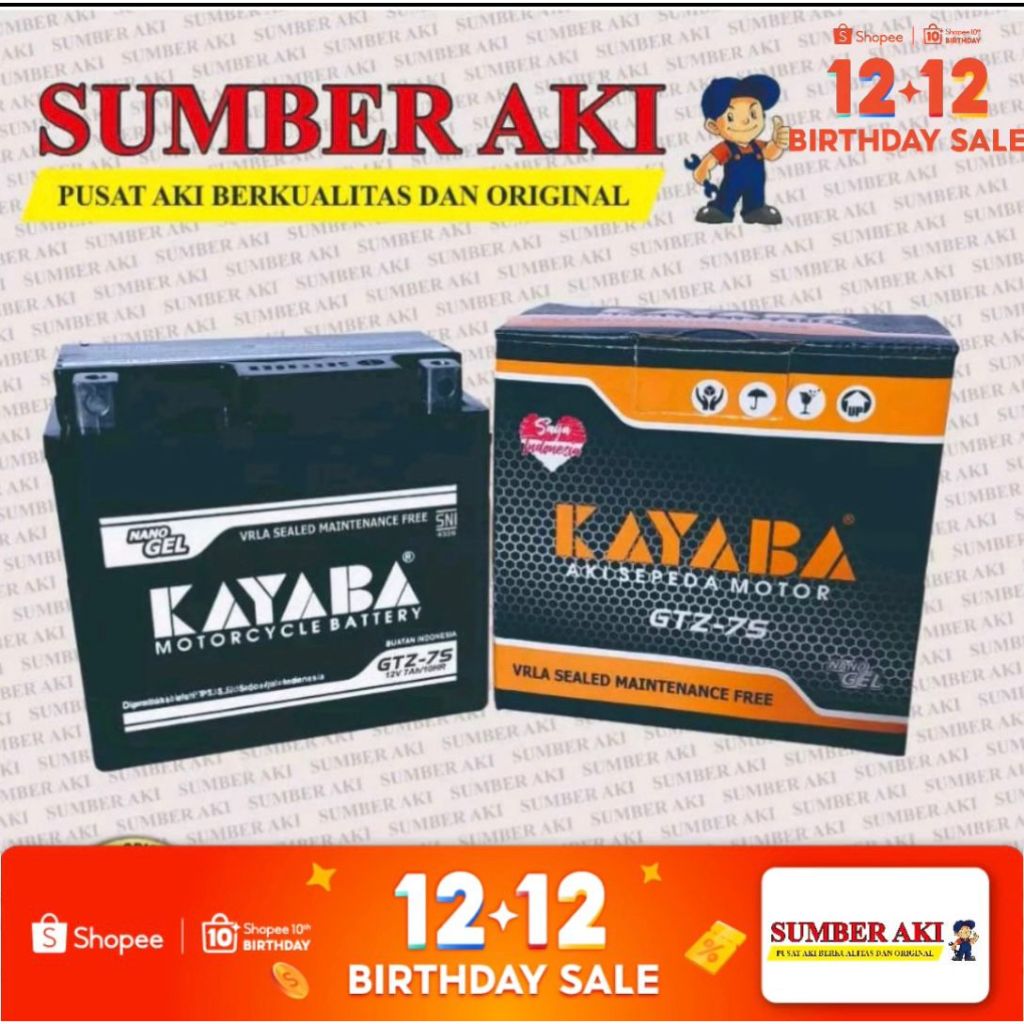 Aki SATRIA FU KAYABA GTZ7S ACCU KERING