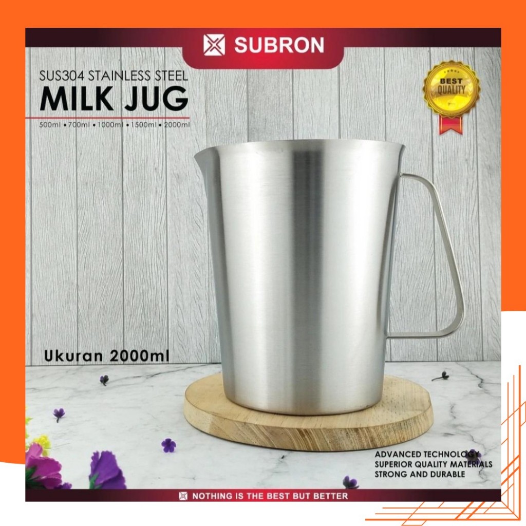 Subron Stainless Milk Jug 2000ML Pitcher 304