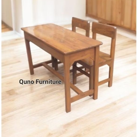 Meja Kursi Sekolah panjang | Bangku sekolah double Kayu Berkualitas