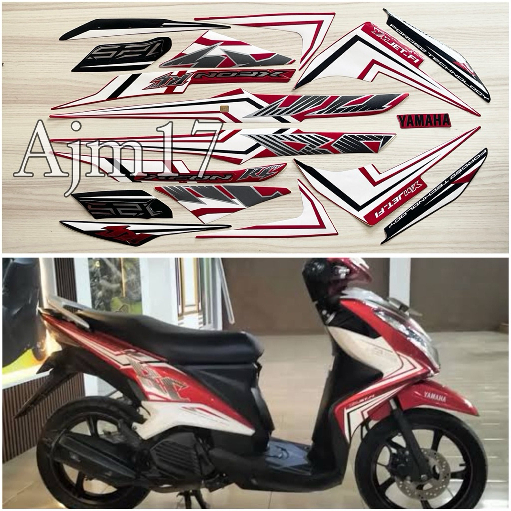 STIKER STRIPING MOTOR XEON RC 2014 MERAH