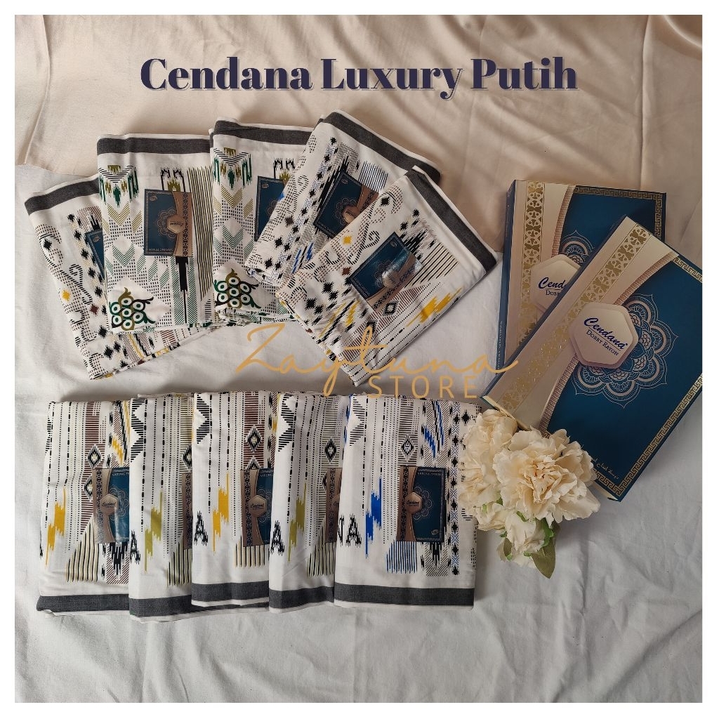 SARUNG CENDANA LUXURY WHITE | Sarung Sholat Dewasa Premium