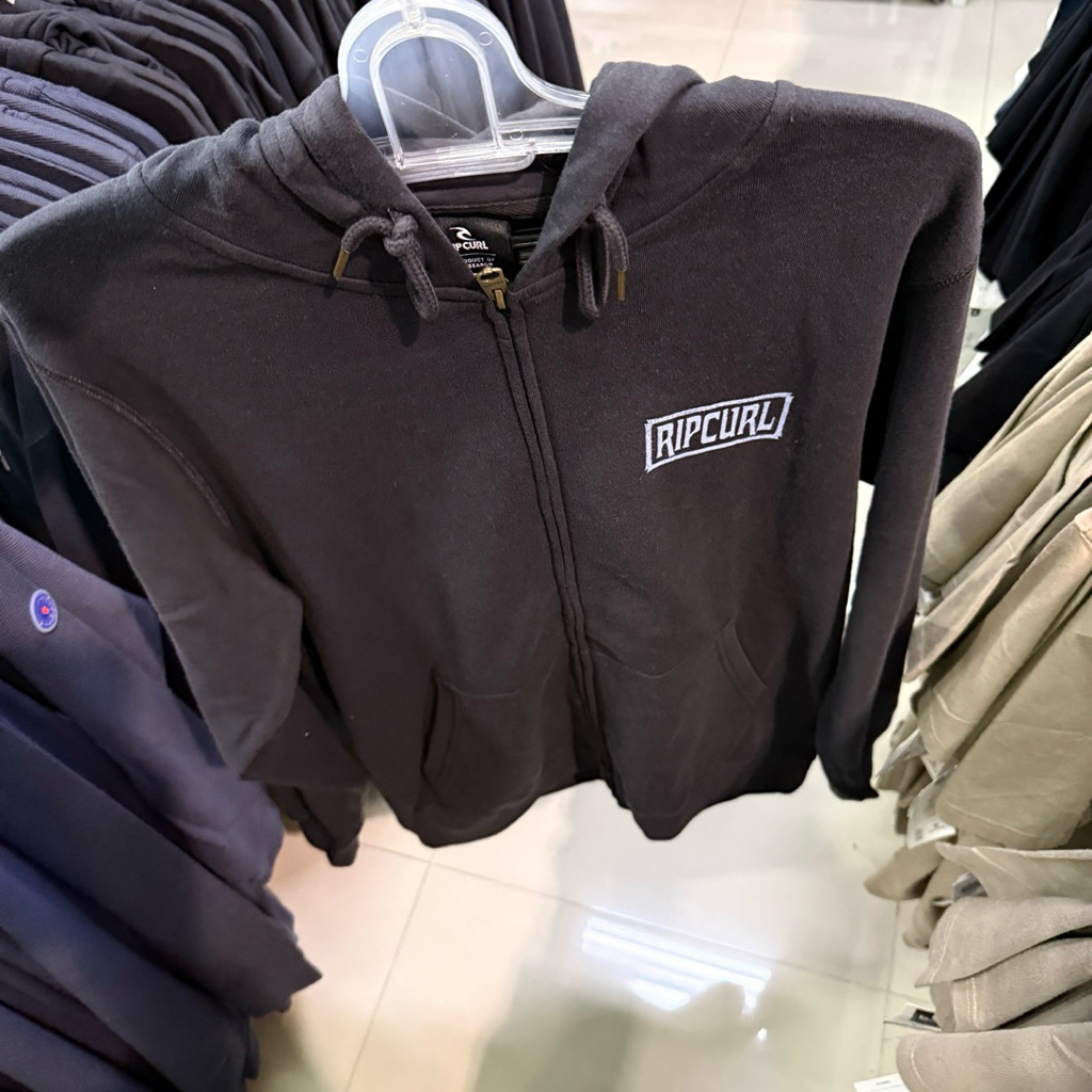 jaket pria rip curl original made for zip through hood blak