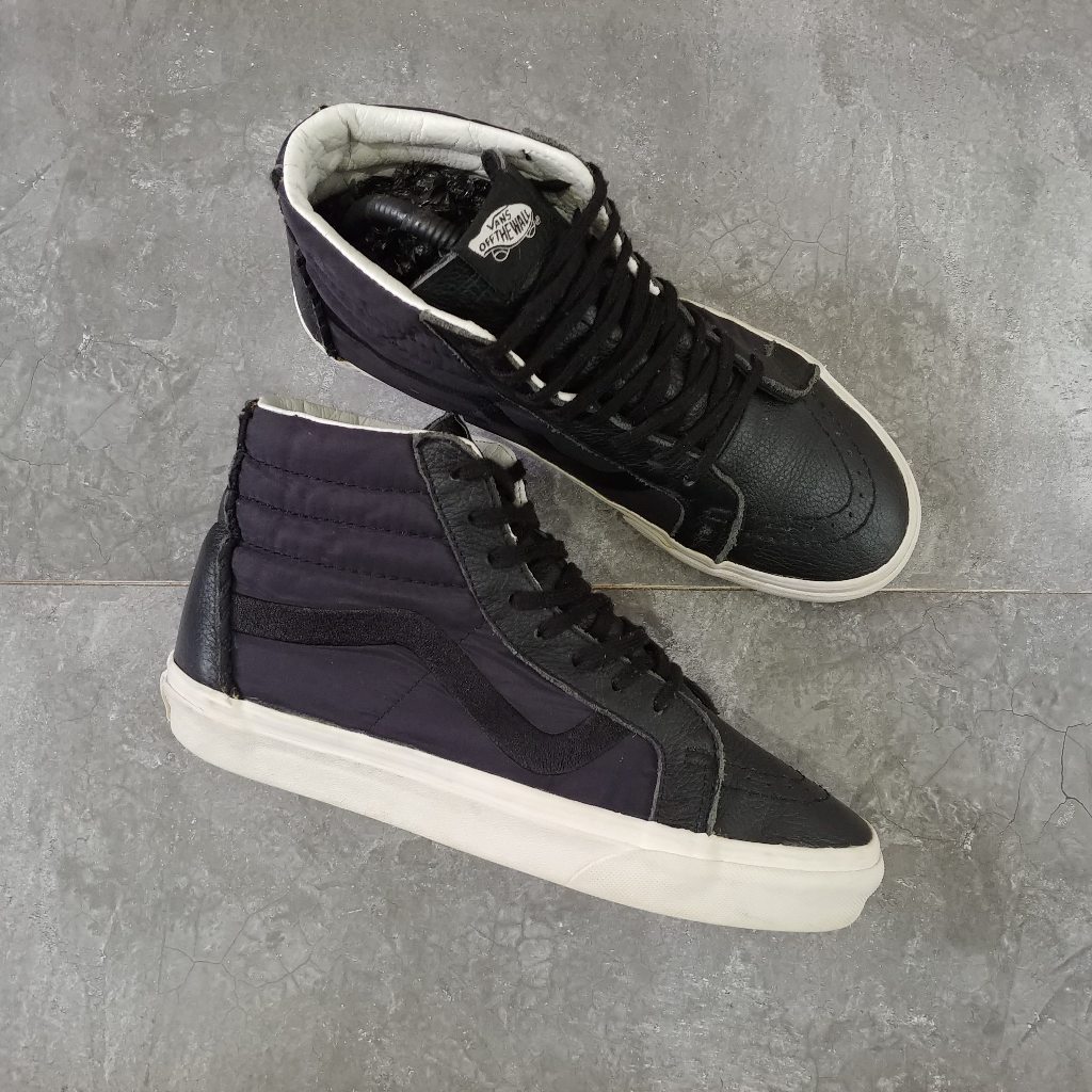 Vans eSK8 Hi Black White Leather Original ( Size 40 / 39 / 25 cm )