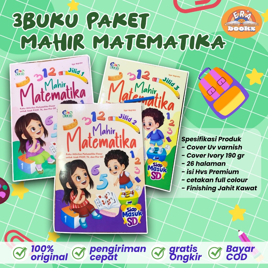 Buku Aktivitas Mahir Matematika Anak PAUD TK 3 Jilid