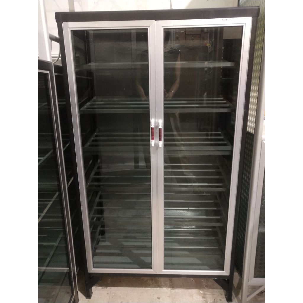 LEMARI RAK SEPATU KACA 6 SUSUN BAHAN ALUMUNIUM SUPER TEBAL TANPA ENGSEL SUPER KUAT KOKOH AWET PEMAKA