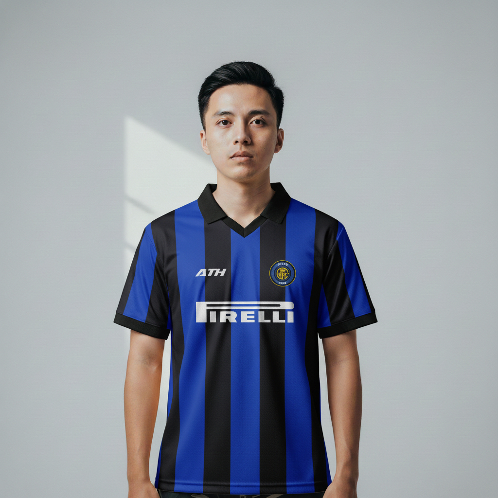 ATHLETIC SPORTWEAR - Jersey Vintage Bola Fantasy Inter Milan Home 1999-00 Fullprinting Casual - Atas