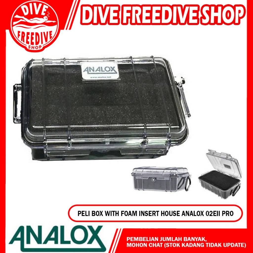 Peli Box With Foam Insert House Analox O2EII Pro Kotak Pelindung Oxygen Analyzer Selam Scuba Diving 
