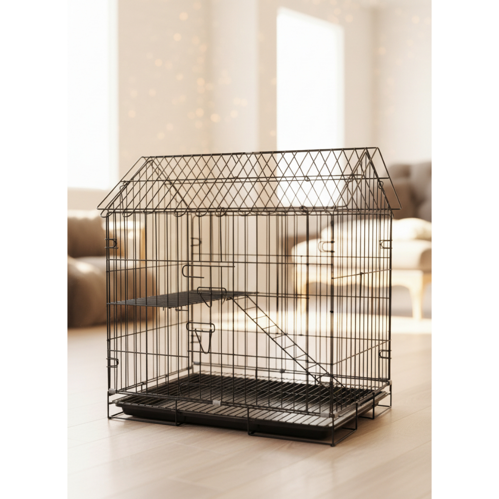 KANDANG KUCING MODEL RUMAH BERTINGKAT