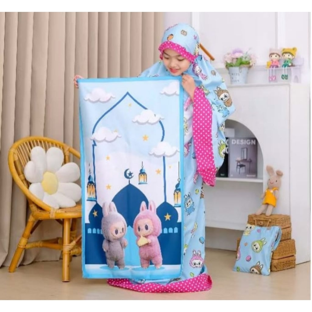 Set mukena anak + Sajadah 3-8 Tahun Motif karakter