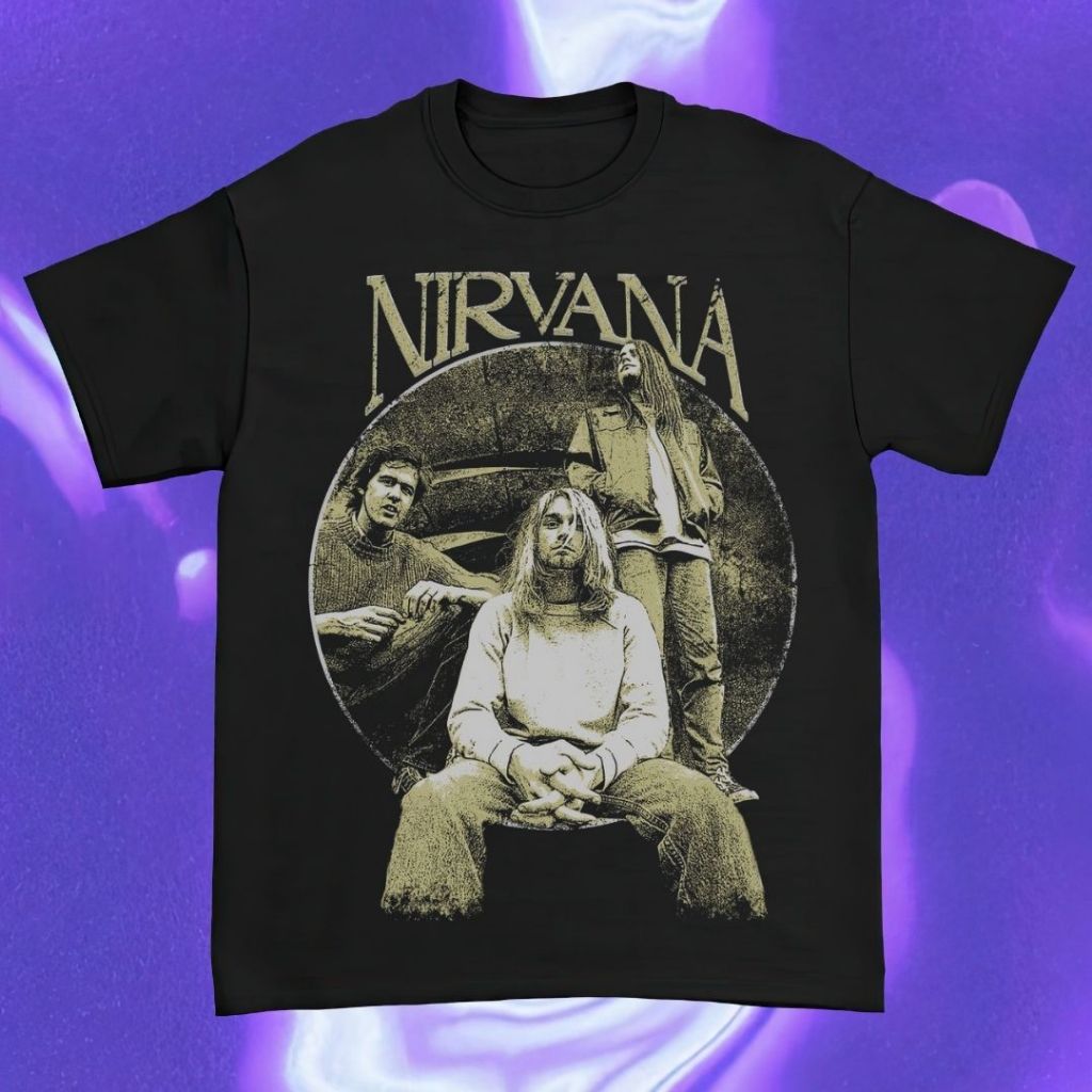 Purple Haze "Nirvana" Reguler Black / White T-Shirt Unisex Vintage | COD | Kaos Pria Wanita