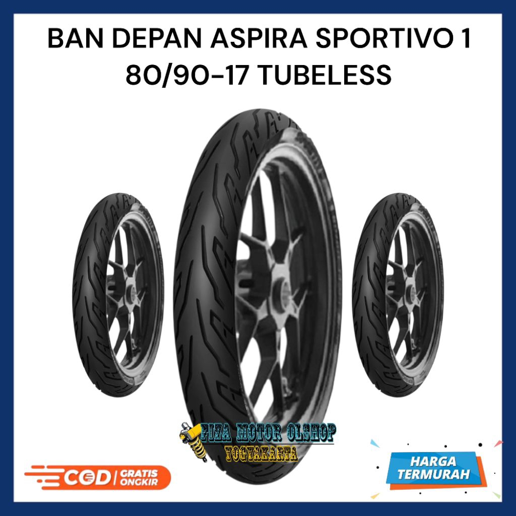 Ban Depan 80/90-17 Tubeless Aspira Premio Sportivo 1 Ban Motor Bebek Ring 17