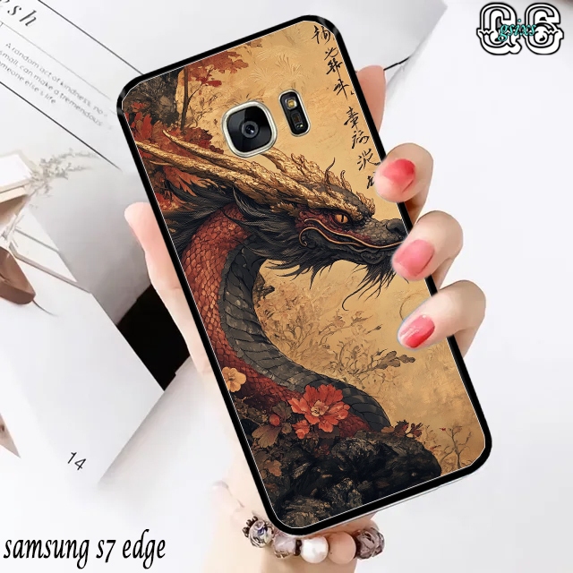Casing Case Hp Samsung S7 Edge  [ MOTIF NAGA ] Aneka casing, case, kondom hp, custom case, case aest