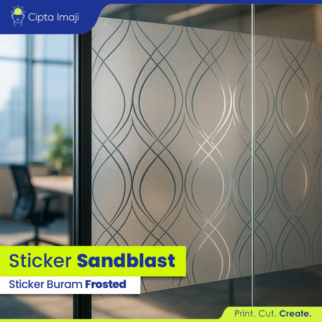 Stiker Kaca Sandblast Sun Sand Blast Sunblast Custom Cutting PREMIUM by CIPTA IMAJI