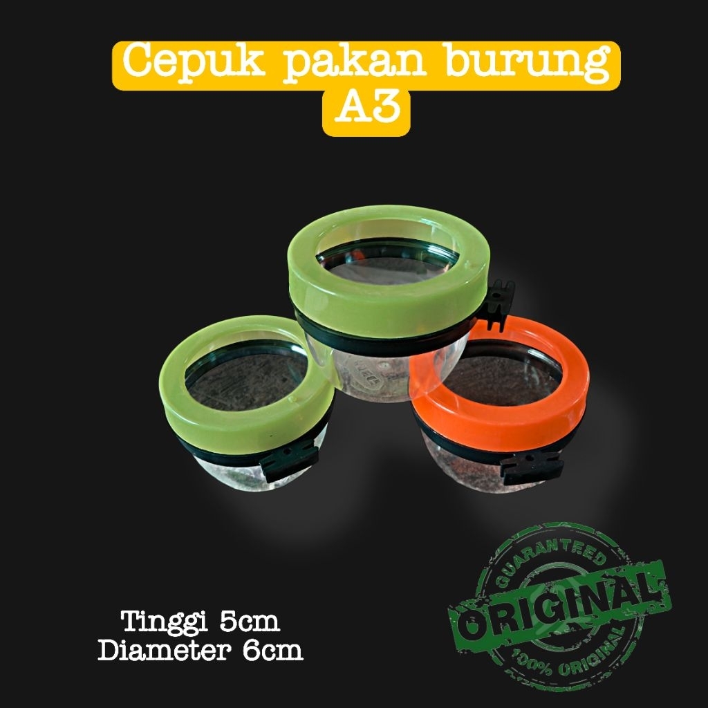 Cepuk wadah pakan minum burung A3 Anti tumpah