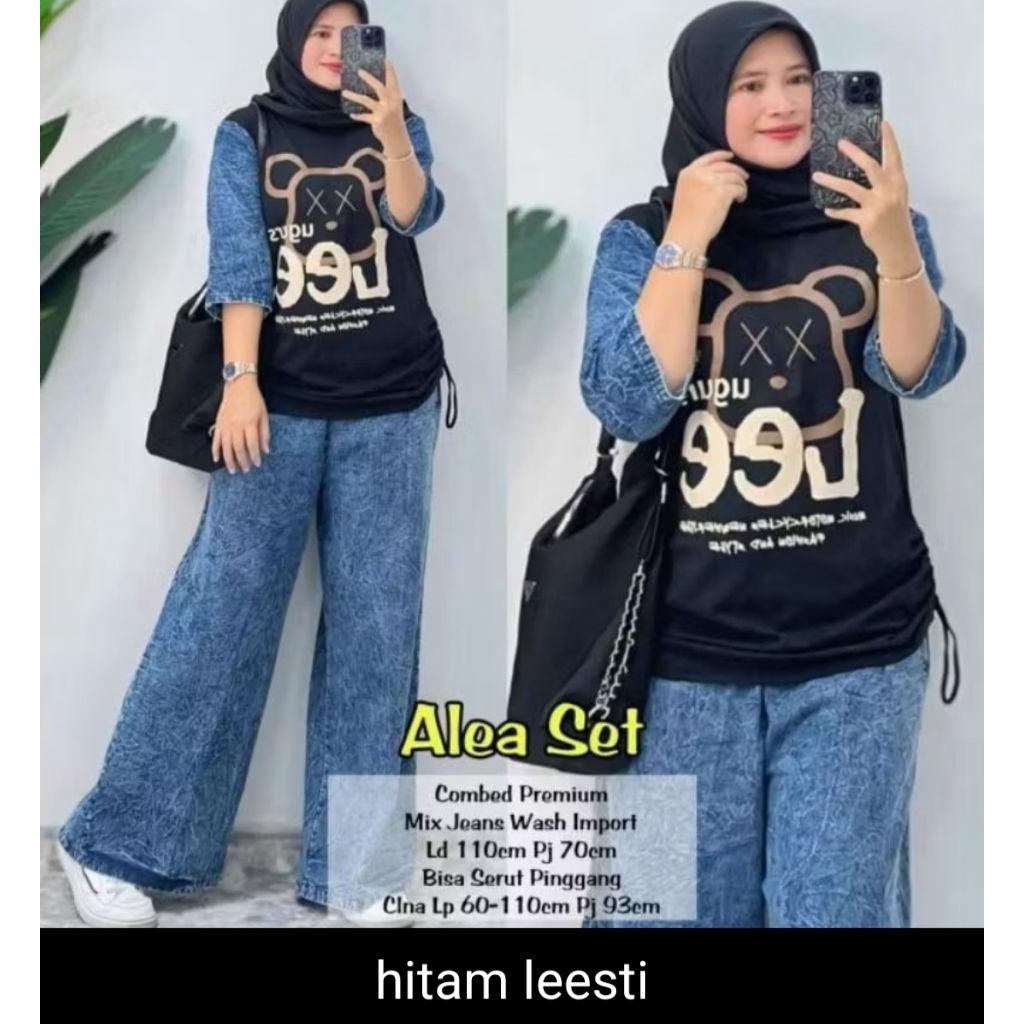 Setelan Lesti Set Premium Combinasi Jineaswash