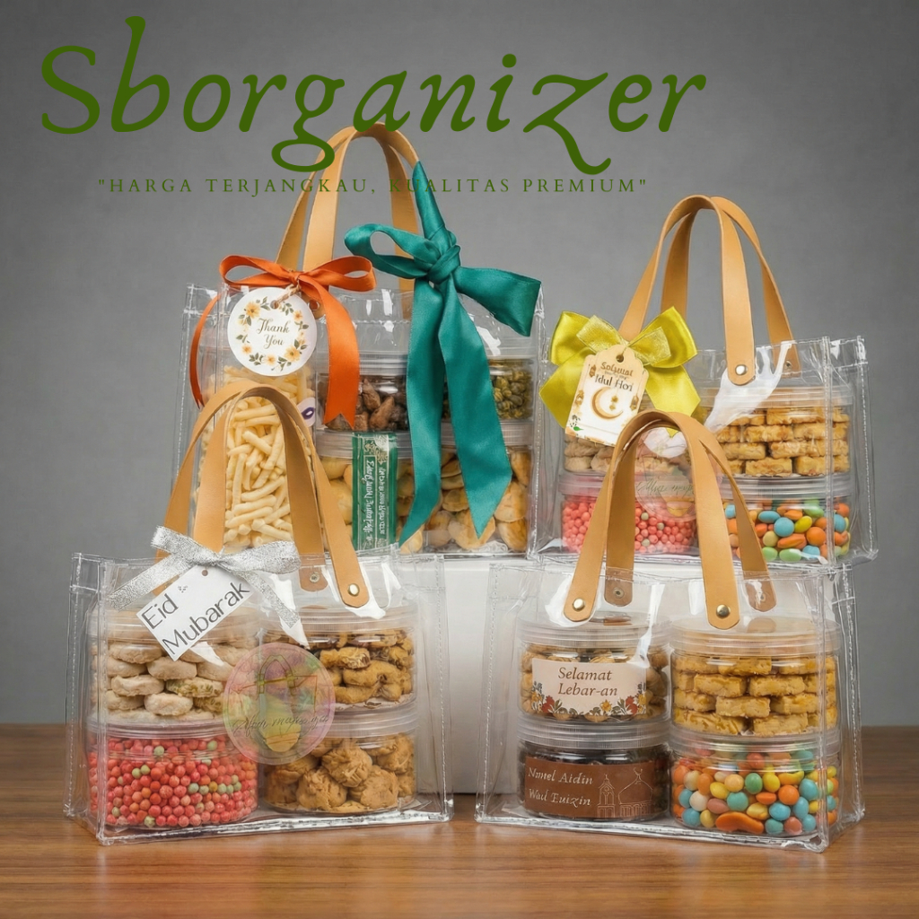 Toples Tabung  600ml isi 2  Tas toples isi 2 800ml  hampers kue kering Tas Mika Premium Tas kuker