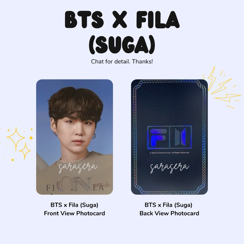 Photocard Suga BTS x Fila