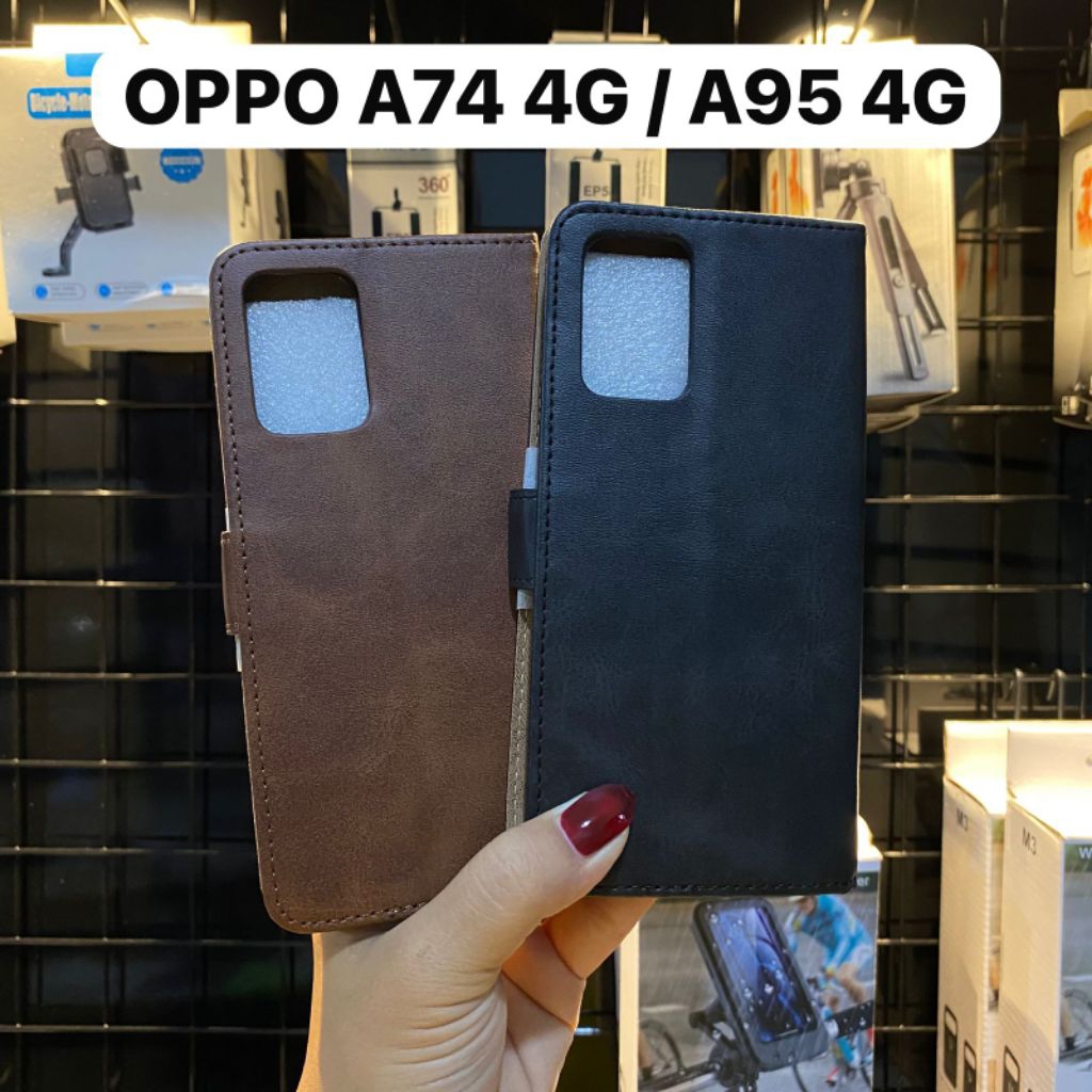 CASE CASING DOMPET LIPAT KULIT OPPO A74 4G / A95 4G