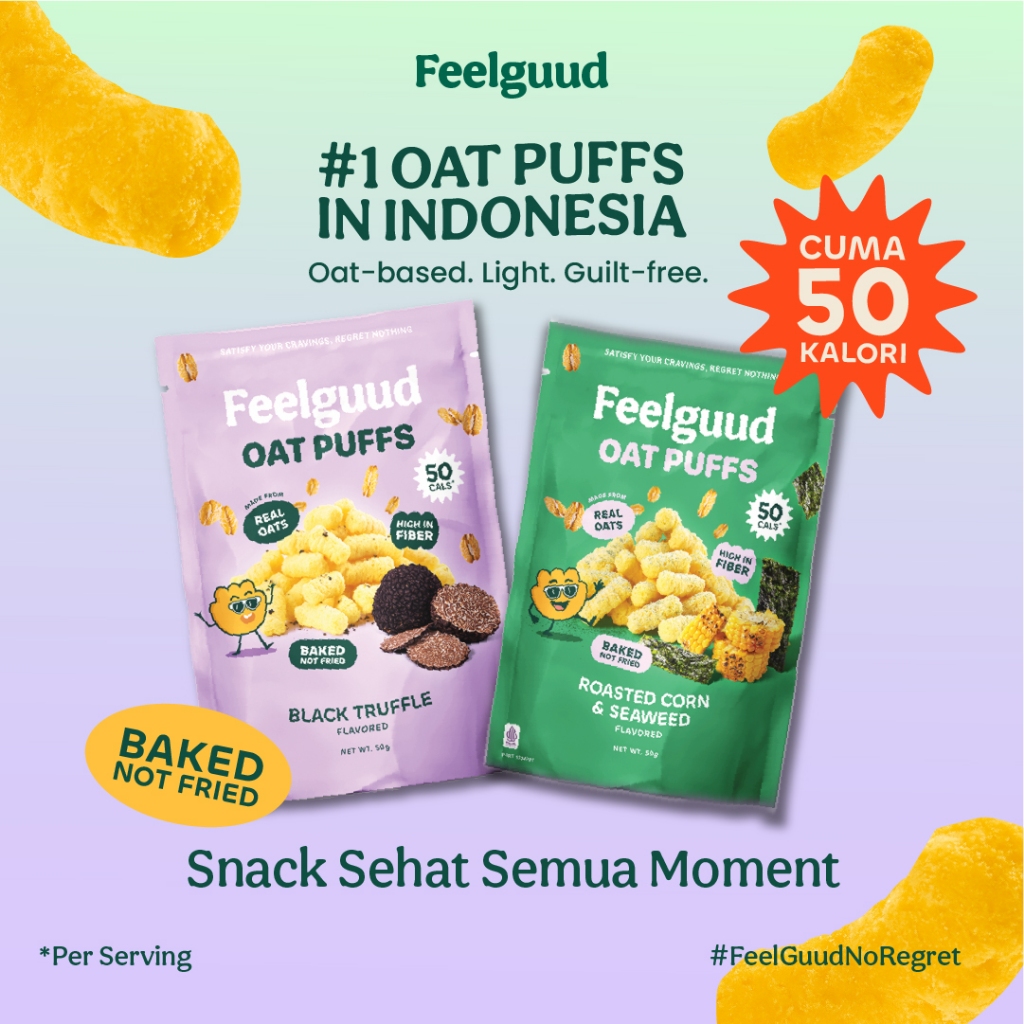 Feelguud Snack Sehat - Bundle isi 2 x 40g - Keju Cheddar + Rumput Laut + Jagung Bakar + Black Truffl