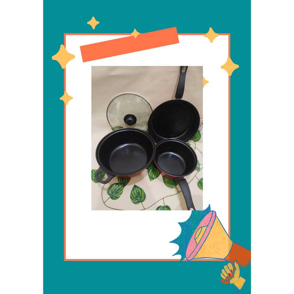 Panci Set 3n1 Murah/Panci SQRS Anti lengket