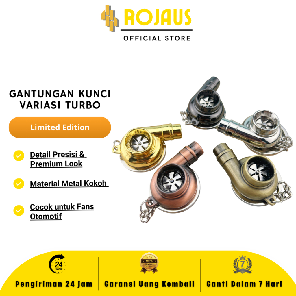 Rojaus Gantungan Kunci Turbo Keychain Gantungan Kunci Model Turbo Mobil Keychain