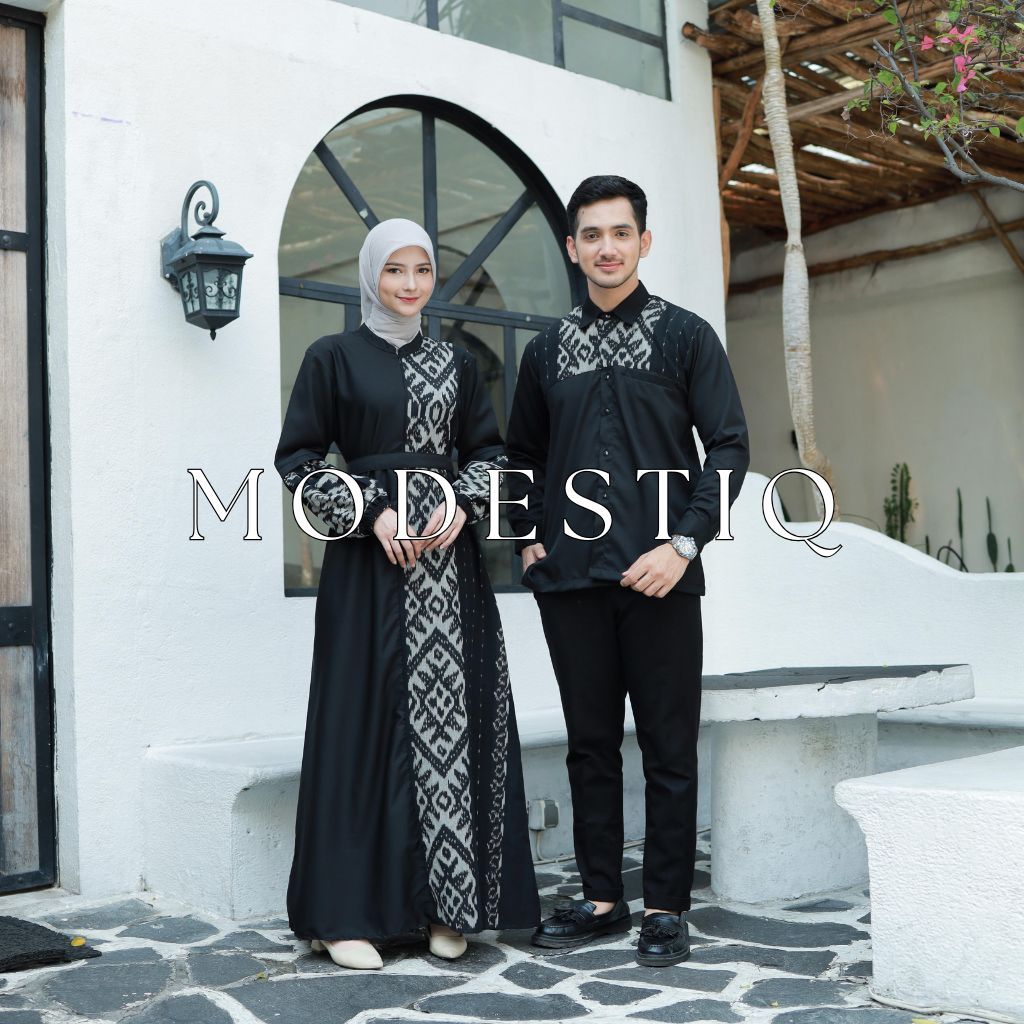 Set couple amira tenun baju kondangan, set couple gamis wanita tenun, set couple ethnic tenun troso,