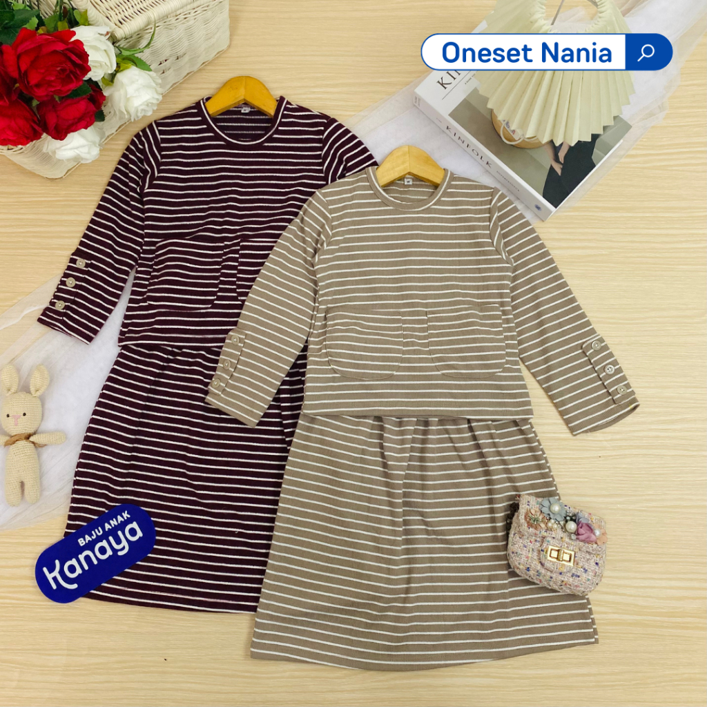 SETELAN NANIA BAHAN RIB ONE SET ROK ANAK PEREMPUAN 1-5 TAHUN