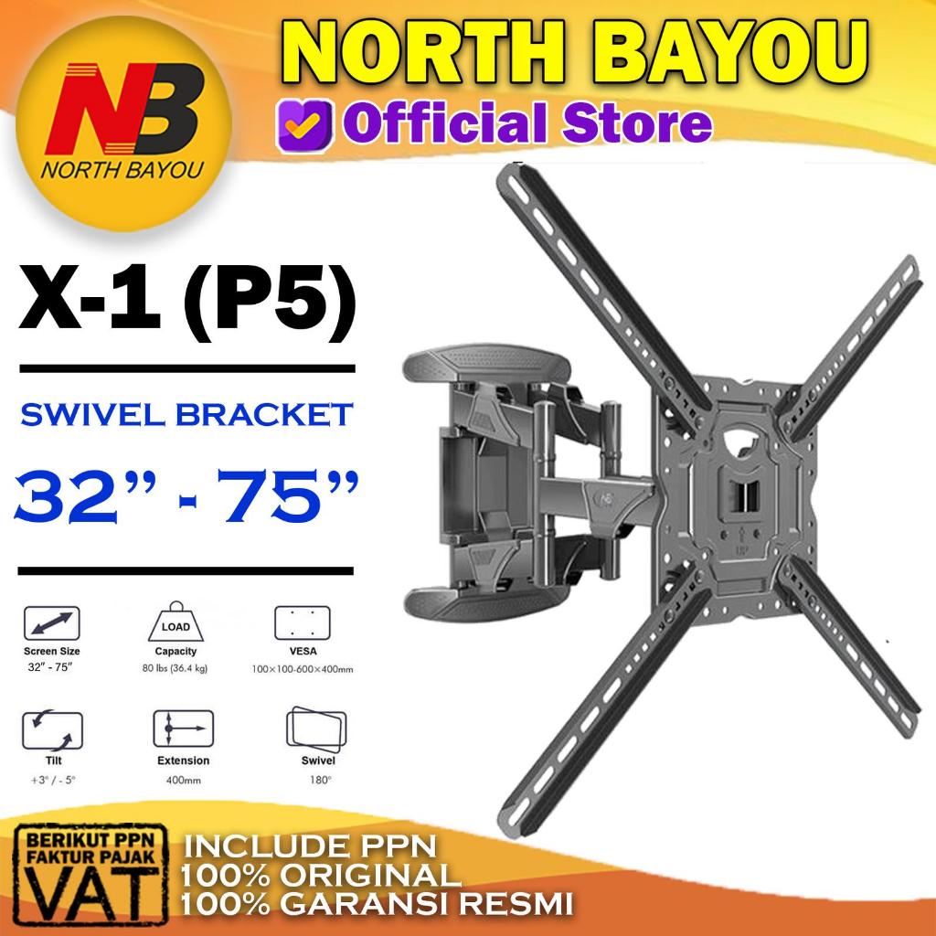 Bracket Wall TV Monitor Jumbo (32"-75") North Bayou NBI-P5 Braket Swivel Dinding Monitor Vesa PC Kom