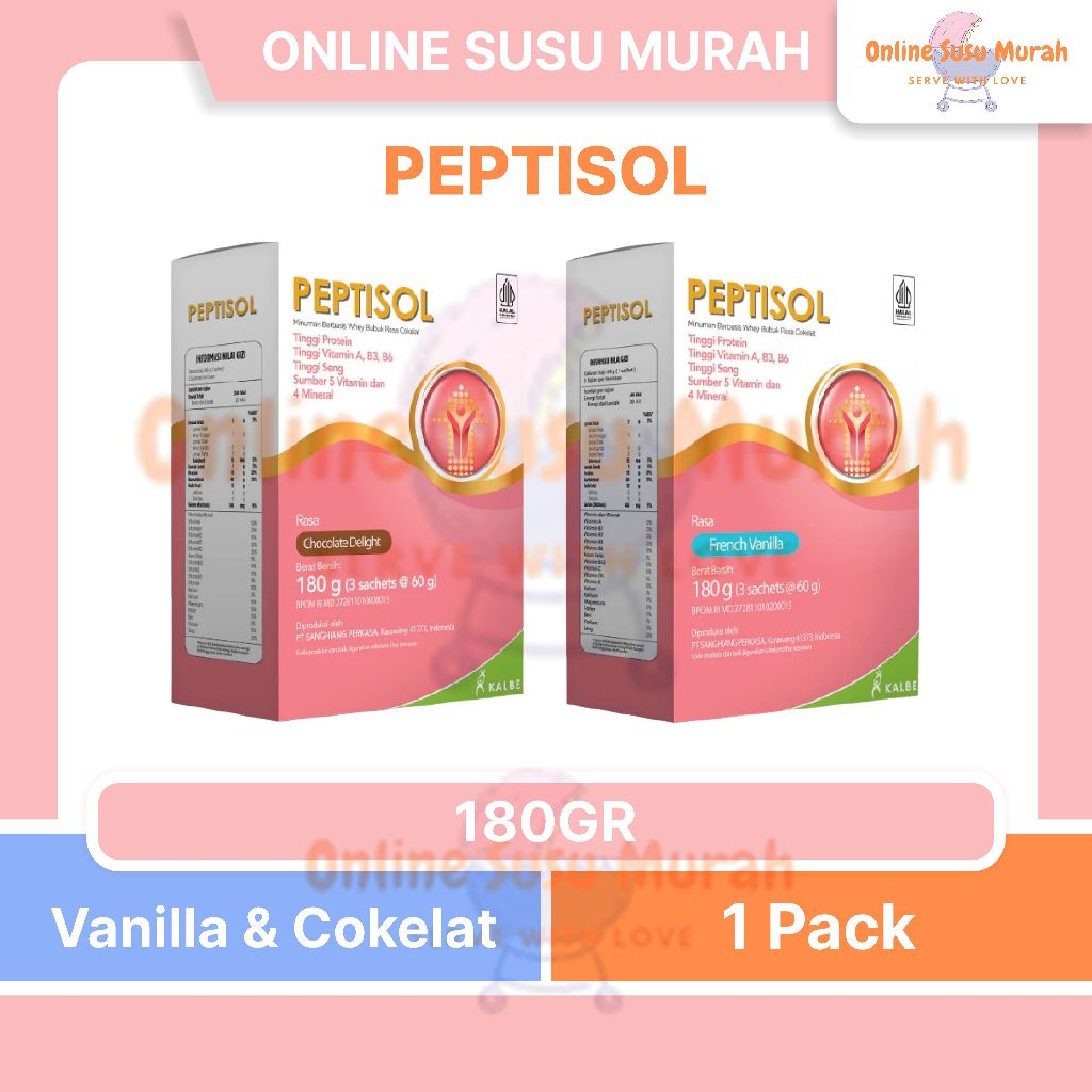 PEPTISOL VANILA COKLAT 180GR NUTRISI TINGGI PROTEIN RENDAH RESIDU 180 GR SSKD