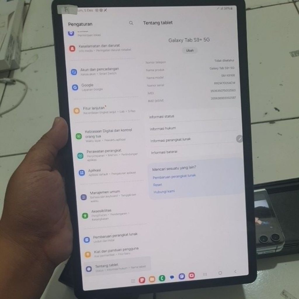 Samsung Galaxy Tab S9 Plus 5G 12/256 Batangan
