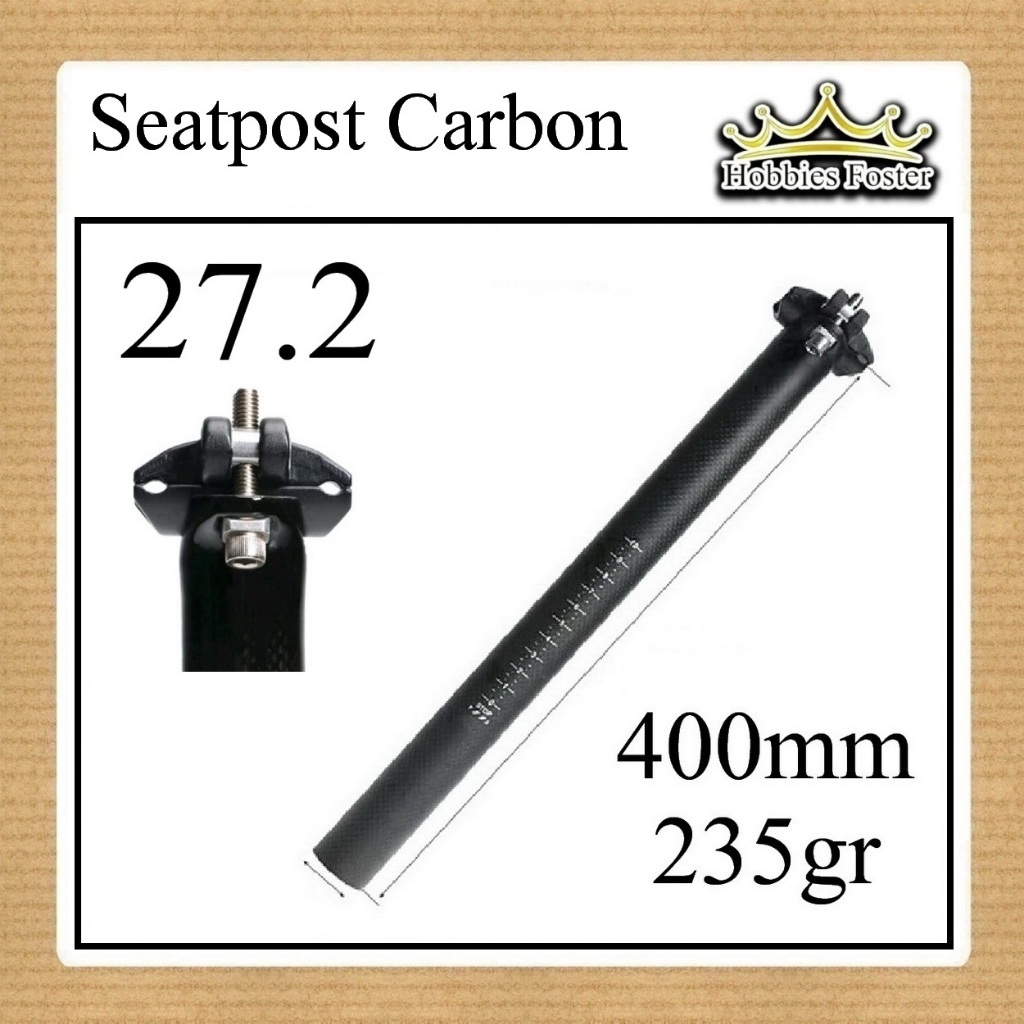 Seatpost Carbon 27.2 x 400 Reguler Weight Roadbike and MTB