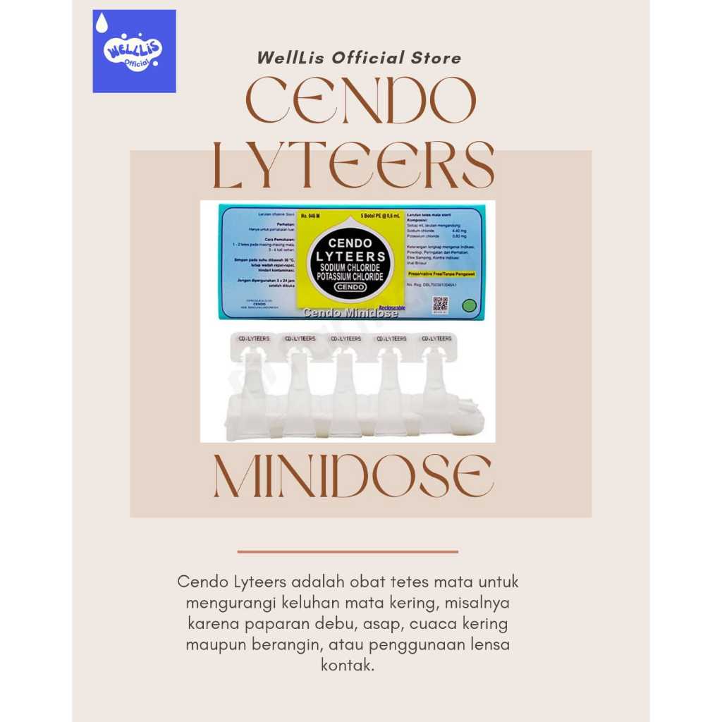 Cendo Lyteers Minidose 5x0,6 ml - obat Tetes Mata Kering Pelumas Mata - Obat Tetes mata Mini