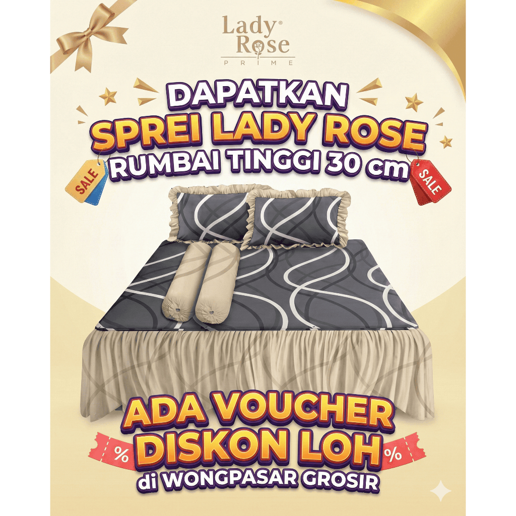 Sprei Lady Rose Rumbai 180x200 Tinggi 30