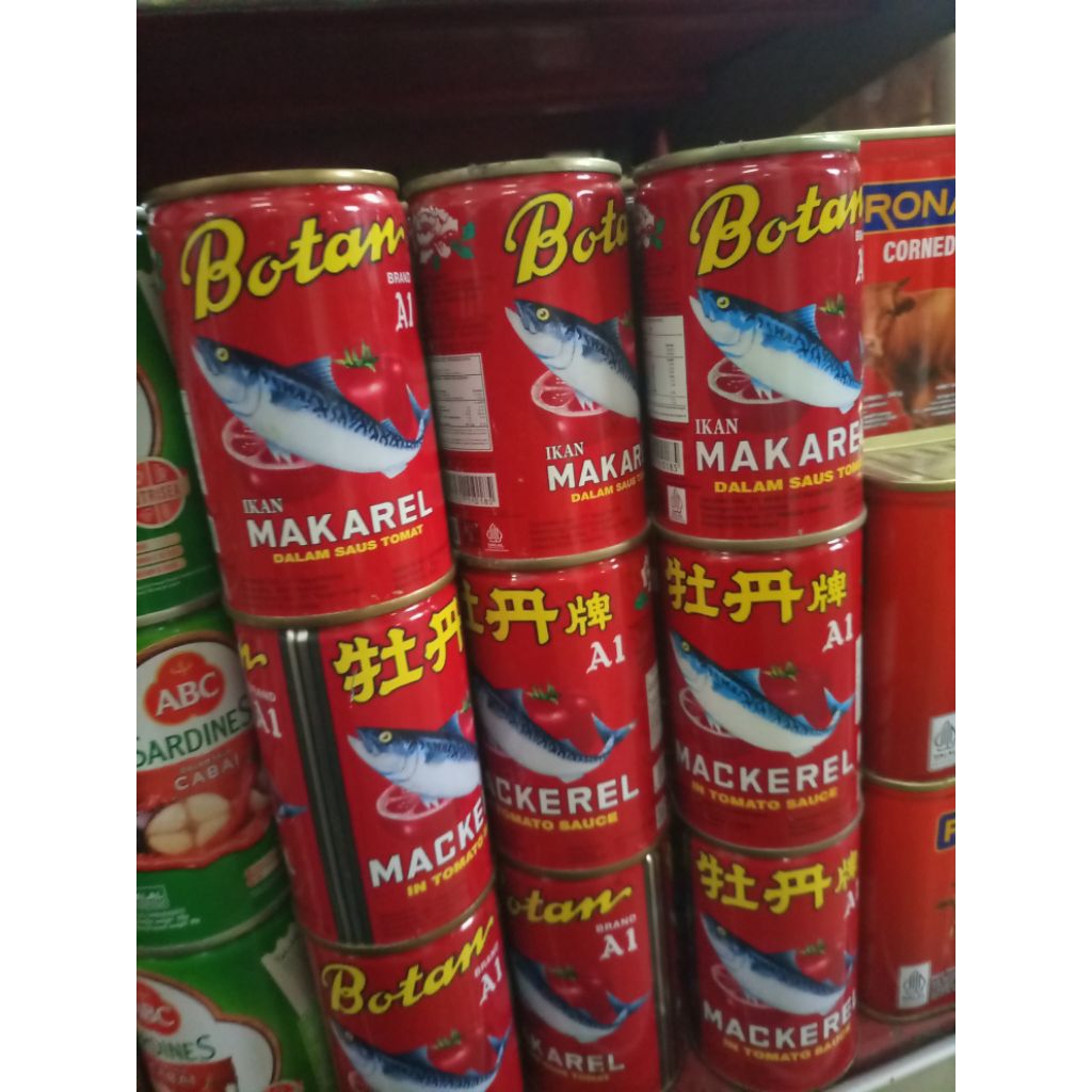 Botan Kecil / Botan Mackarel 155g / ikan Kaleng Botan 155 gram / Ikan Sarden Saus tomat Kaleng kecil