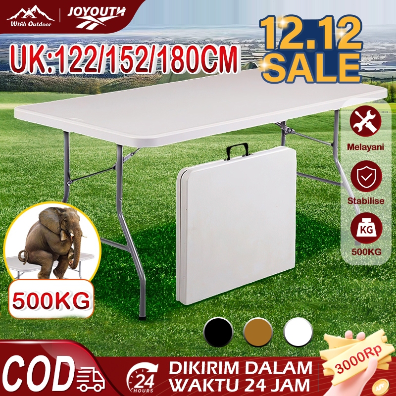 JOY Meja Lipat/Meja Lipat plastik/Meja Lipat Outdoor/Meja Serbaguna/besar Makan Meja