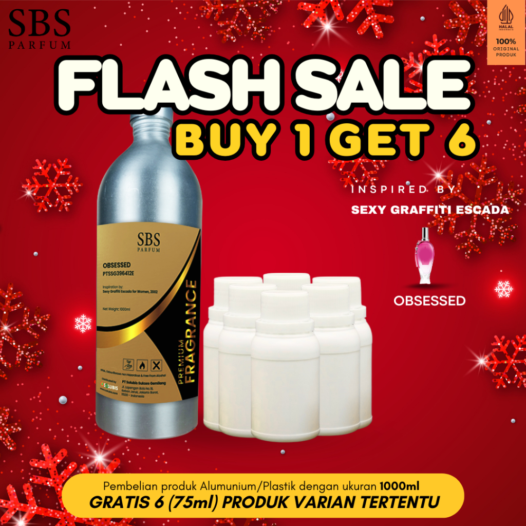 BUY 1 GET 6 FREE - Bibit Parfum Murni Original [Obsessed-Premium] 1000ml - Inspired by Sexy Graffiti