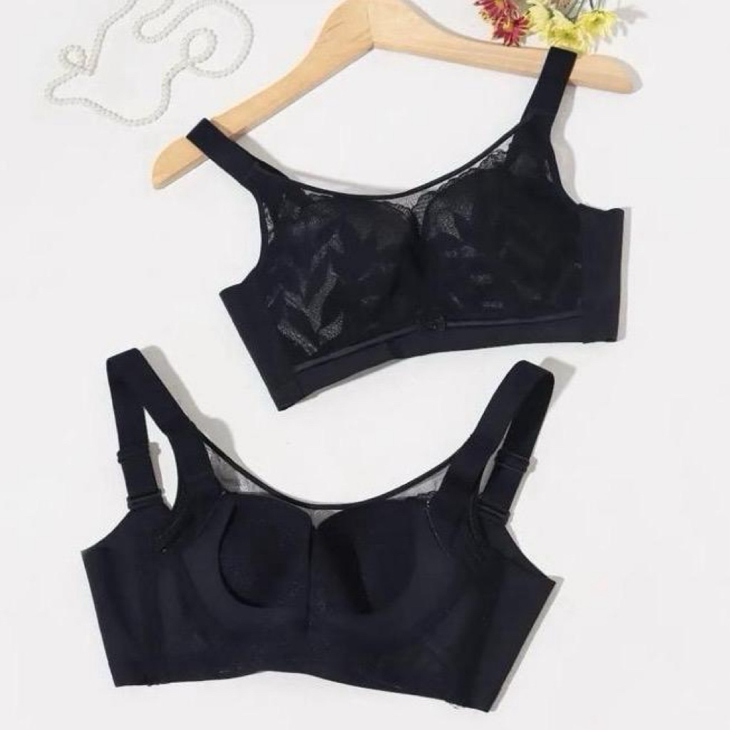 Arianna Bra by Fiori // Bh Wanita Wireless, Full cup, Non-pad Tipis, Seamless, Motif Bunga