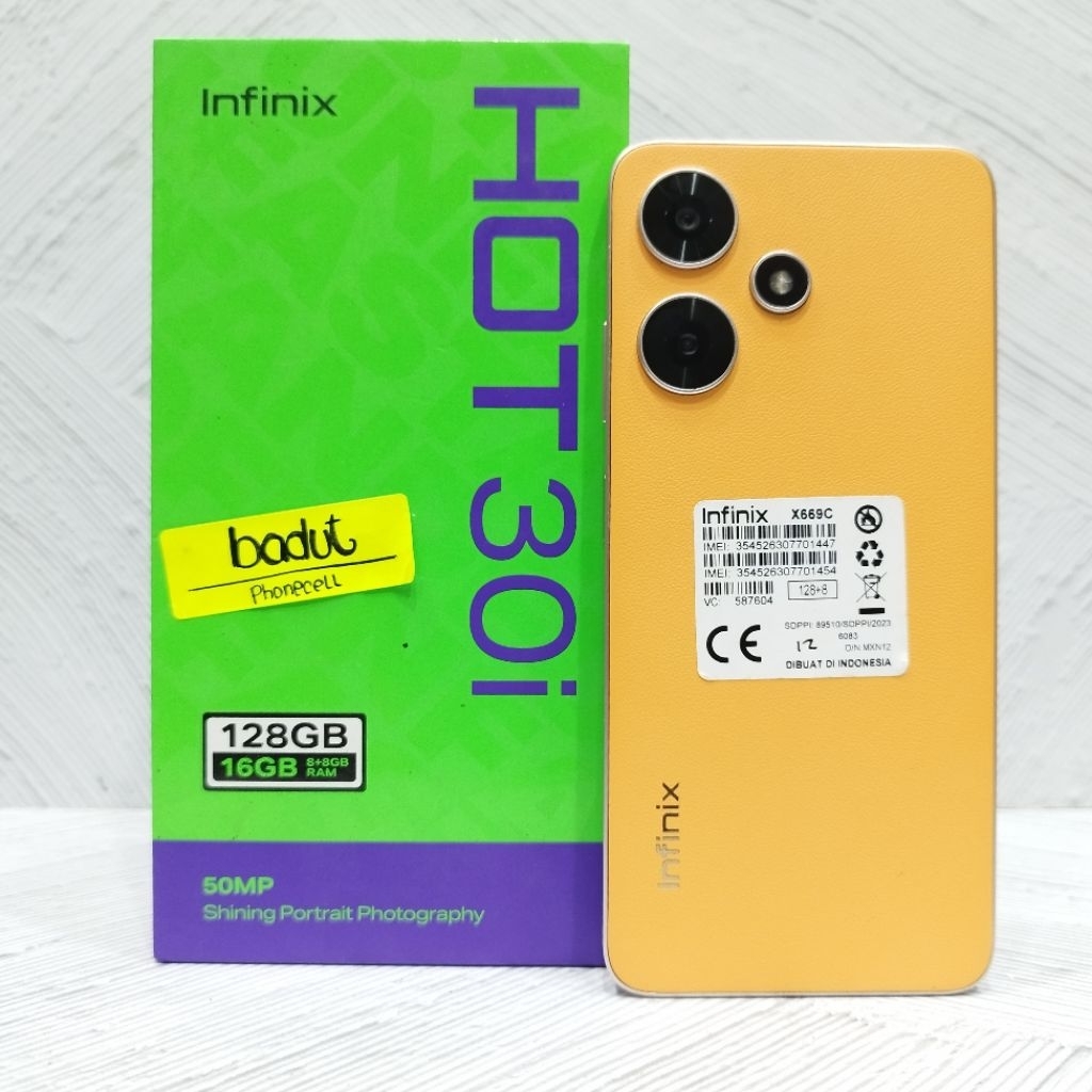 Infinix Hot 30i 8/128 GB Handphone Second Bekas Fullset