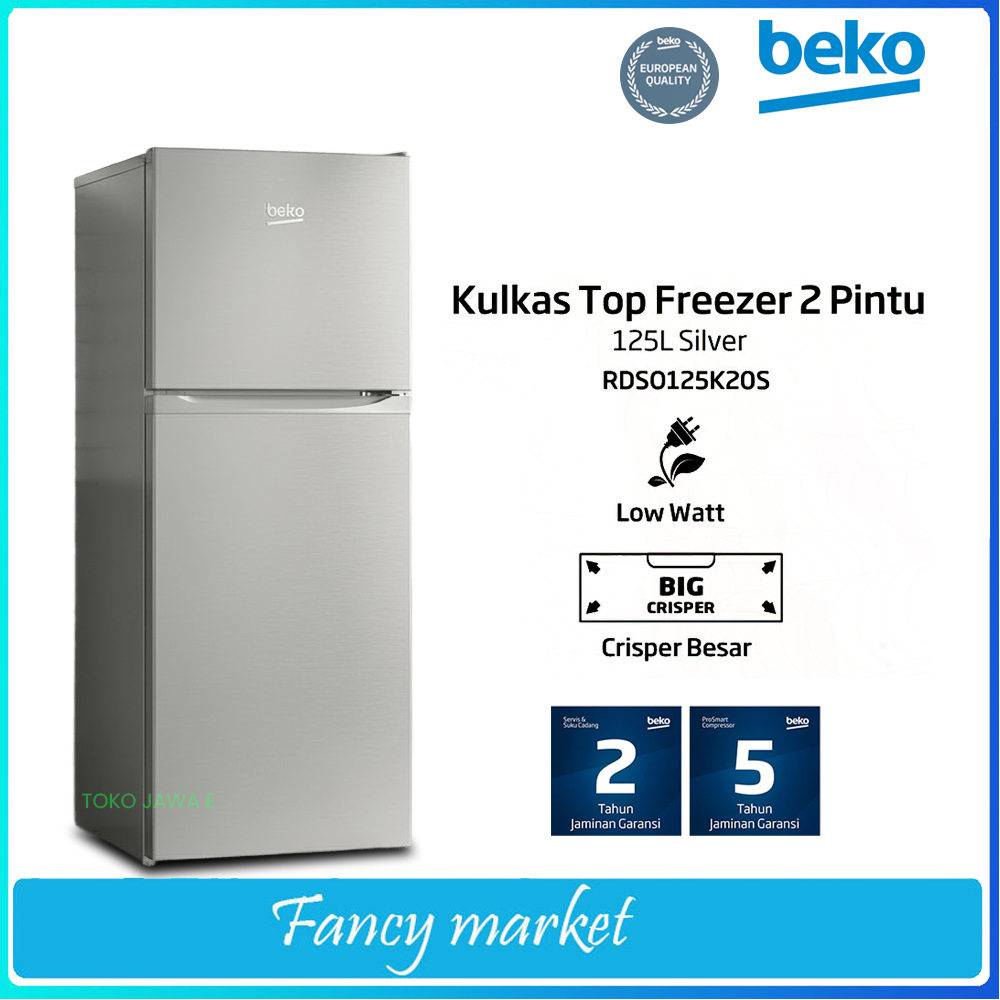 BIG SALE KULKAS BEKO 2 PINTU RDSO125K20S KAPASITAS 125 LITER HEMAT ENERGI ,100% BERGARANSI RESMI