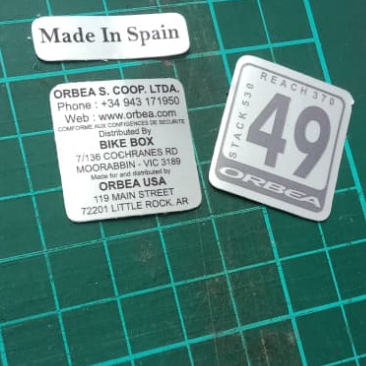 LABEL SIZE DAN LABEL NOTICE FRAME SEPEDA ORBEA