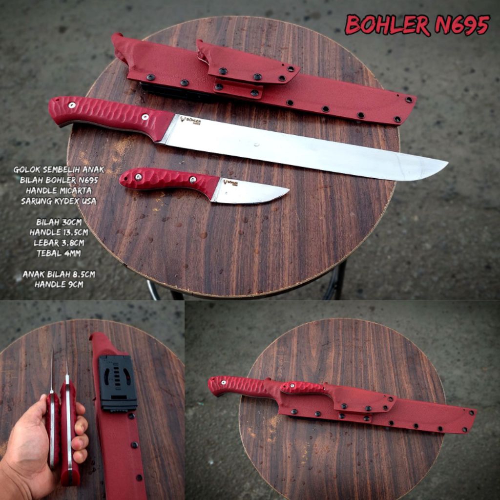 golok sembelih satu set BOHLER N695 PREMIUM